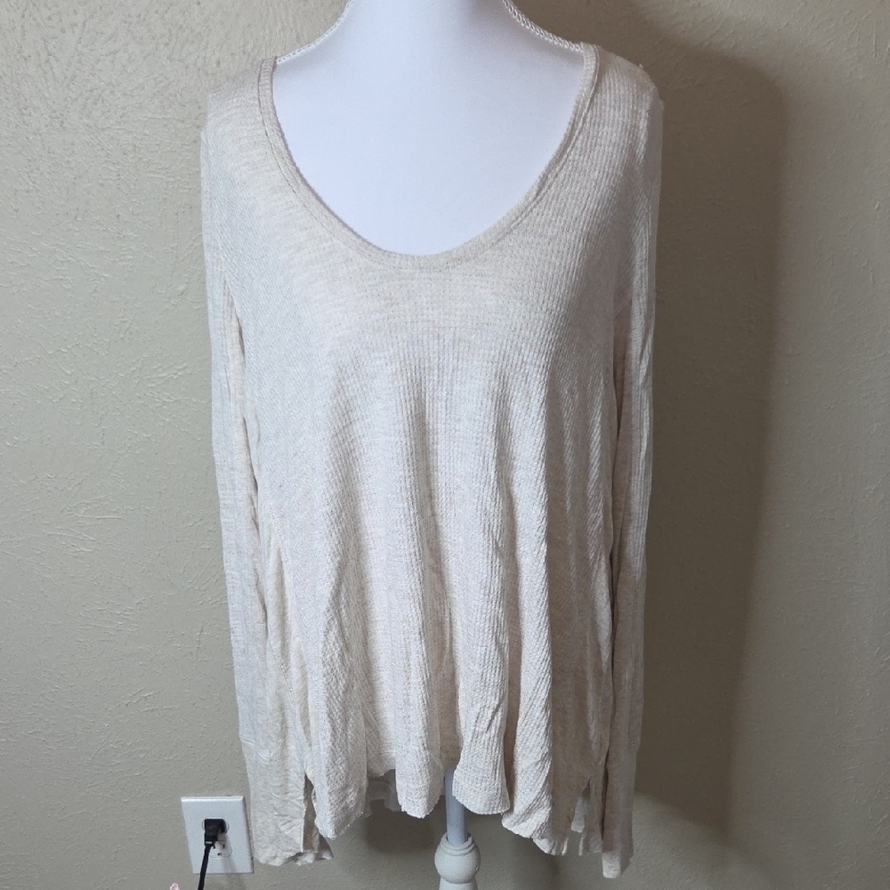 We The Free FREE PEOPLE Cream Knit Top, Size Medium
